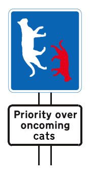 Oncoming traffic sign