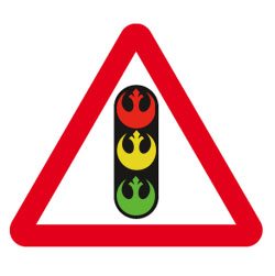 Star wars rebel alliance parody traffic lights sign